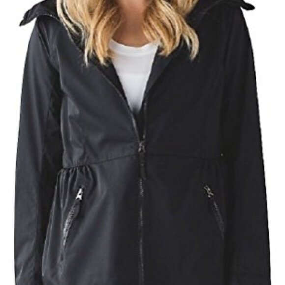Lululemon Women's Black Rain For Daze Slim Hooded Rain Jacket Size 2 - Picture 1 of 16